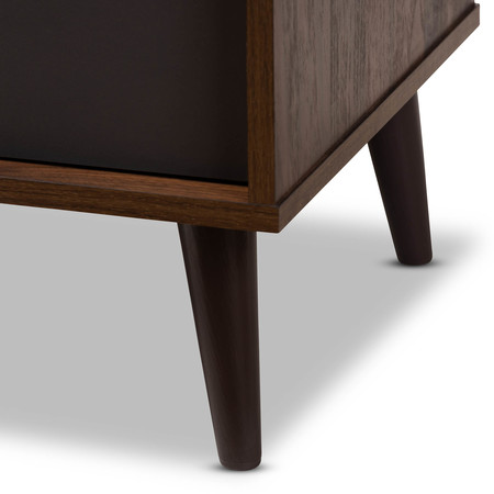 Baxton Studio Samuel Mid-Century Modern Brown and Dark Grey Finished TV Stand 148-8669